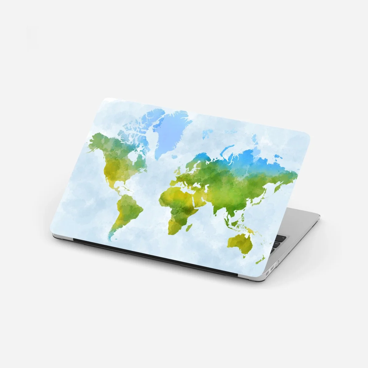 Pegatina para portátil mapamundi en acuarela tonos verdes y azules – Pixers® Pegatina para portátil mapamundi en acuarela tonos verdes y azules – Pixers®