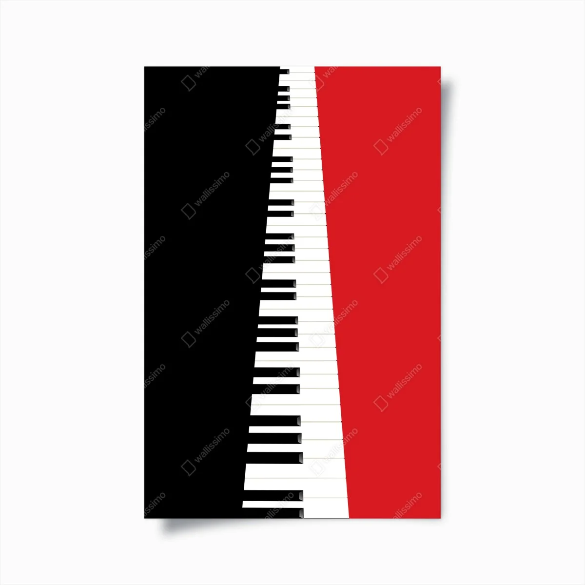 Póster teclado de piano en diagonal sobre fondo rojo y negro – Pixers® Póster teclado de piano en diagonal sobre fondo rojo y negro – Pixers®