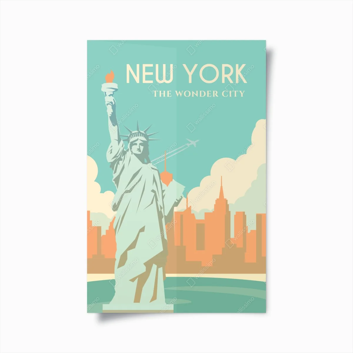 Póster Nueva York: horizonte retro con la Estatua de la Libertad – Pixers® Póster Nueva York: horizonte retro con la Estatua de la Libertad – Pixers®