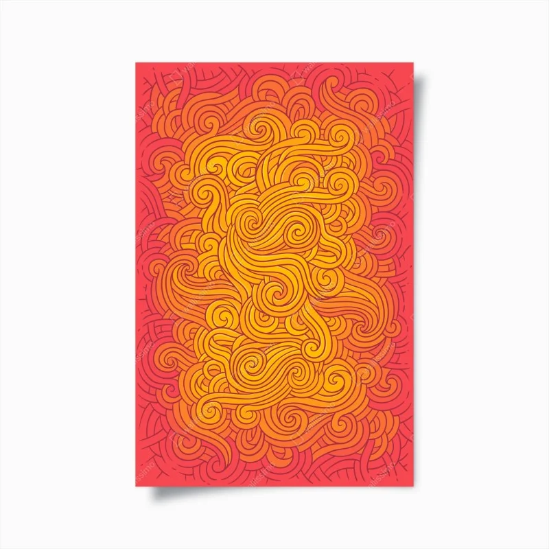 Póster vórtice de espirales en tonos cálidos