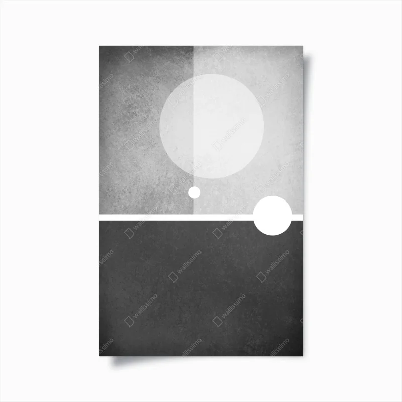 Póster arte geométrico minimalista en escala de grises