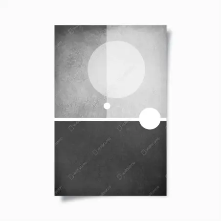 Póster arte geométrico minimalista en escala de grises – Pixers®