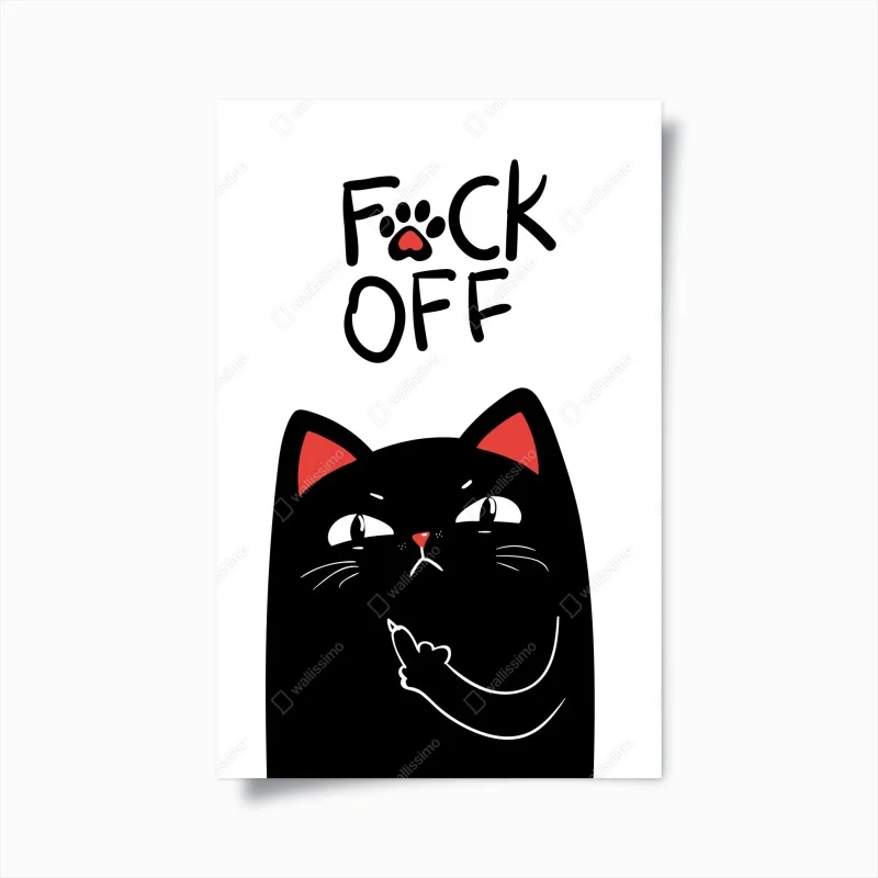 Póster gato negro irreverente con actitud – Pixers® Póster gato negro irreverente con actitud – Pixers®
