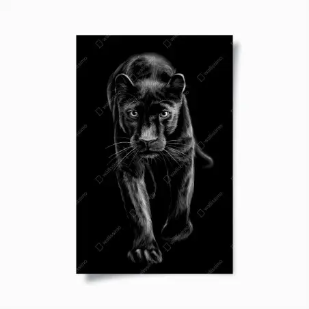Póster pantera negra con mirada intensa – Pixers®