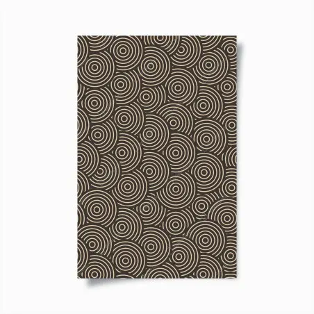 Póster patrón de círculos concéntricos en tonos beige y negro – Pixers®