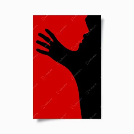Póster silueta íntima en rojo y negro – Pixers®