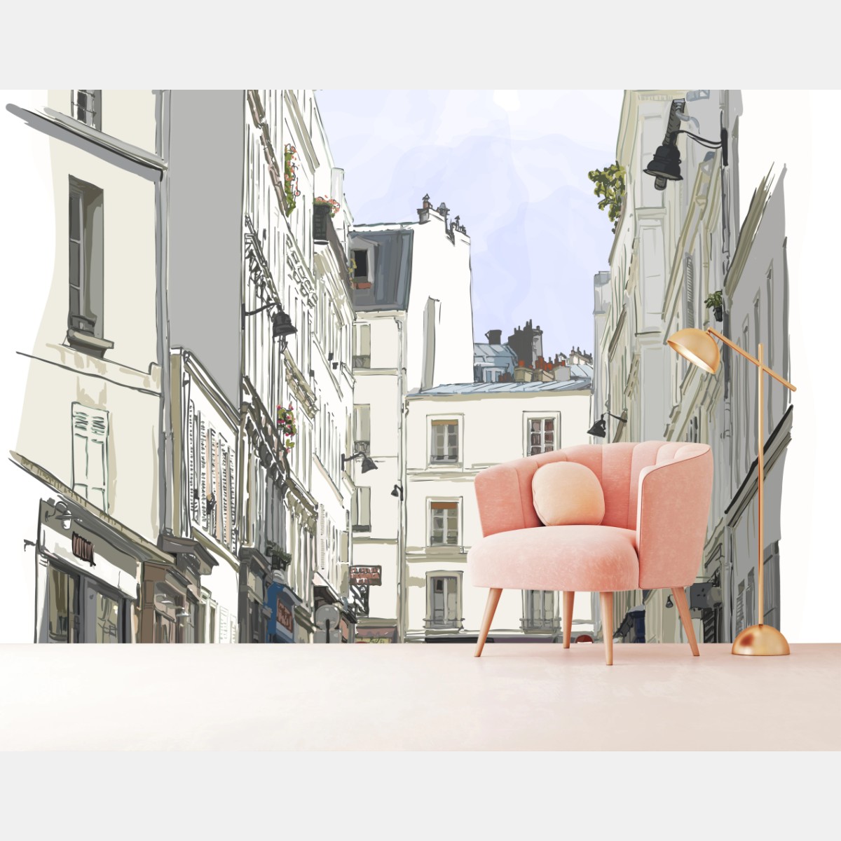 Fotomural calle bohemia de Montmartre, París – Pixers®