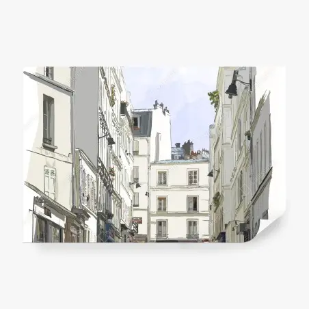 Fotomural calle bohemia de Montmartre, París – Pixers®