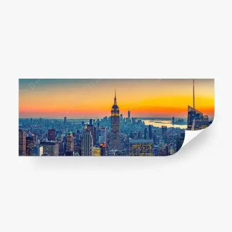 Fotomural puesta de sol sobre el skyline de Nueva York – Pixers®
