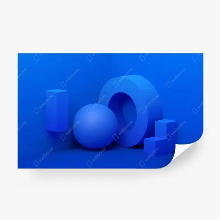 Fotomural composición geométrica azul minimalista – Pixers®