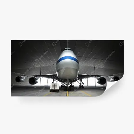 Fotomural vista frontal e imponente de avión en hangar – Pixers®