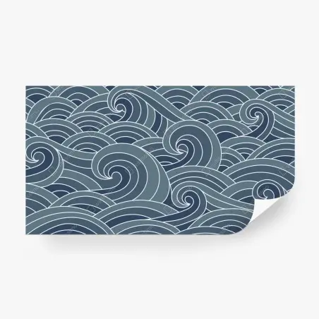 Fotomural patrón de olas marinas en tonos azules – Pixers®
