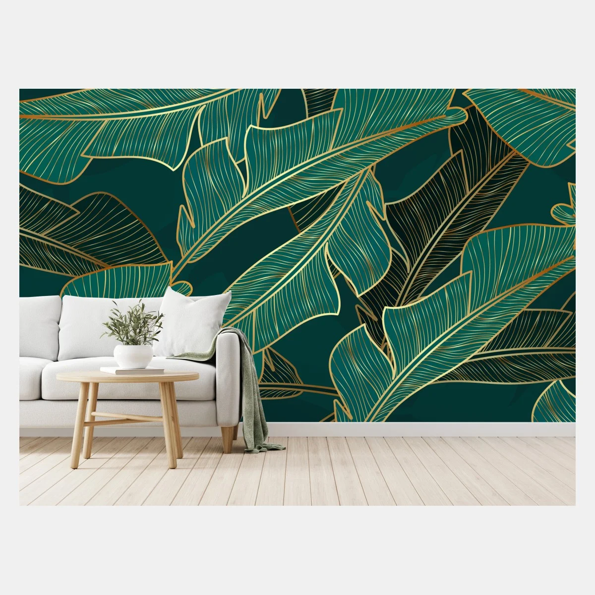 Fotomural diseño de hojas tropicales doradas sobre fondo verde oscuro – Pixers® Fotomural diseño de hojas tropicales doradas sobre fondo verde oscuro – Pixers®