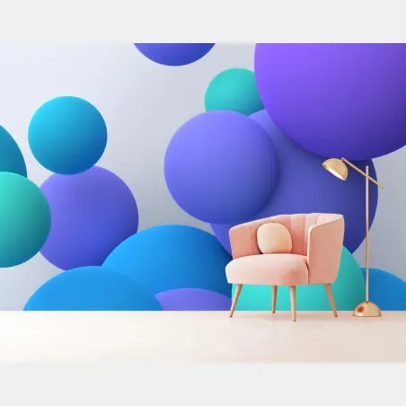 Fotomural esferas coloridas en 3d sobre fondo minimalista – Pixers®