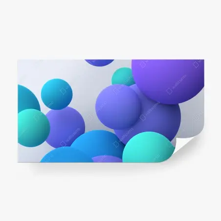 Fotomural esferas coloridas en 3d sobre fondo minimalista – Pixers®