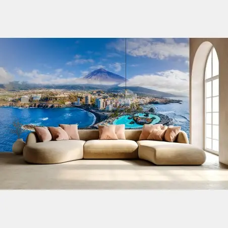 Fotomural panorámica costera de Tenerife con el Teide – Pixers®