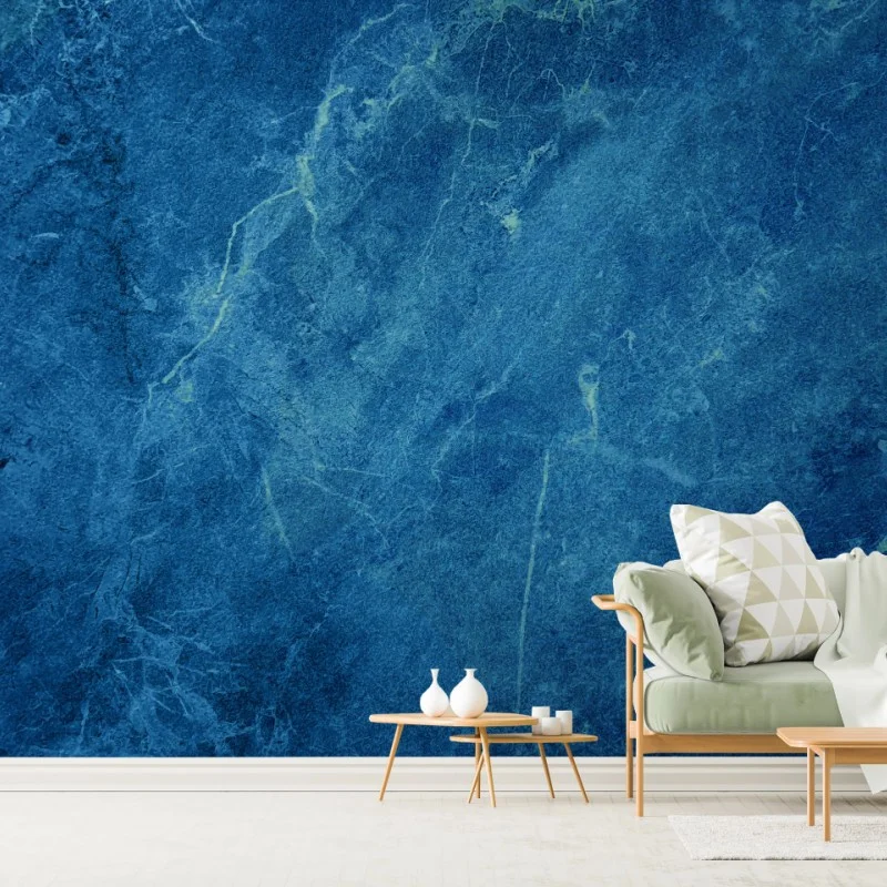 Fotomural textura de mármol azul profundo para pared