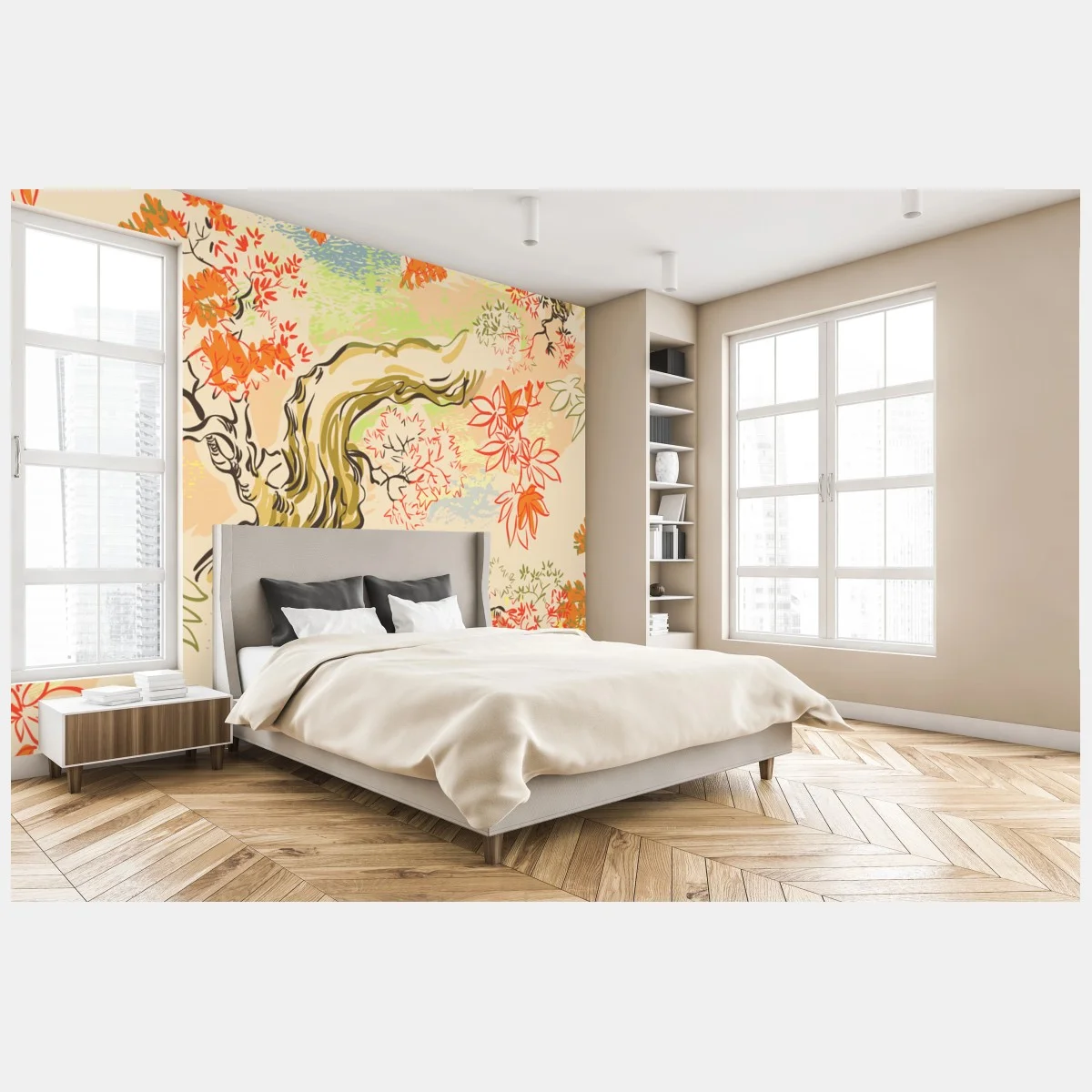 Fotomural motivo oriental de arces otoñales en tonos pastel – Pixers® Fotomural motivo oriental de arces otoñales en tonos pastel – Pixers®