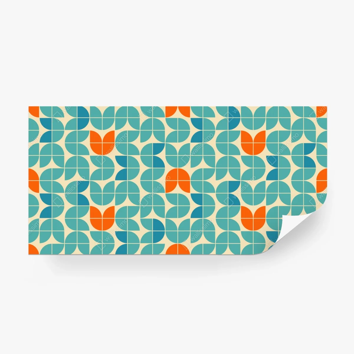 Fotomural mosaico geométrico mid-century en tonos turquesa y naranja – Pixers® Fotomural mosaico geométrico mid-century en tonos turquesa y naranja – Pixers®