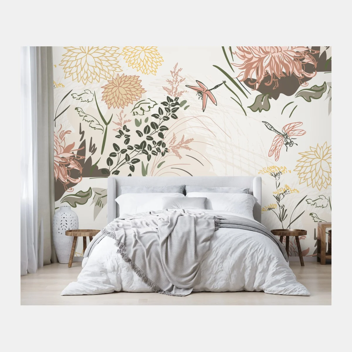 Fotomural patrón floral botánico en tonos pastel – Pixers® Fotomural patrón floral botánico en tonos pastel – Pixers®