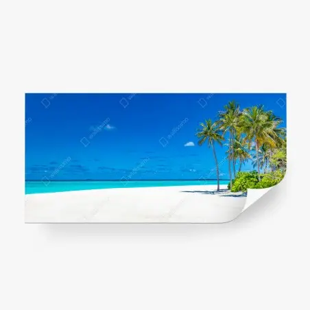 Fotomural escena de playa tropical de arena blanca – Pixers®