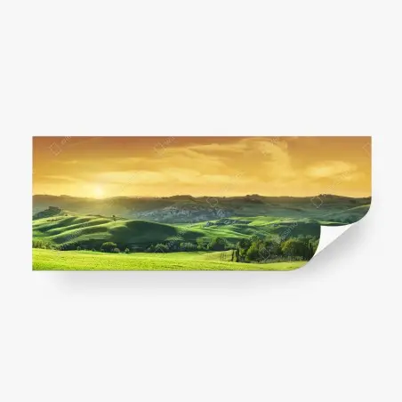 Fotomural panorama de colinas de la Toscana al atardecer – Pixers®
