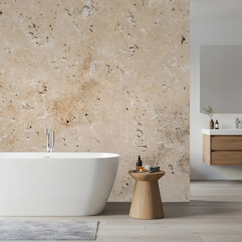 Fotomural textura de piedra travertina beige para decoración