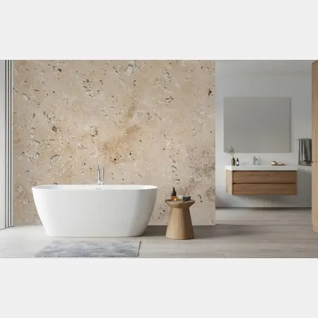 Fotomural textura de piedra travertina beige para decoración – Pixers®