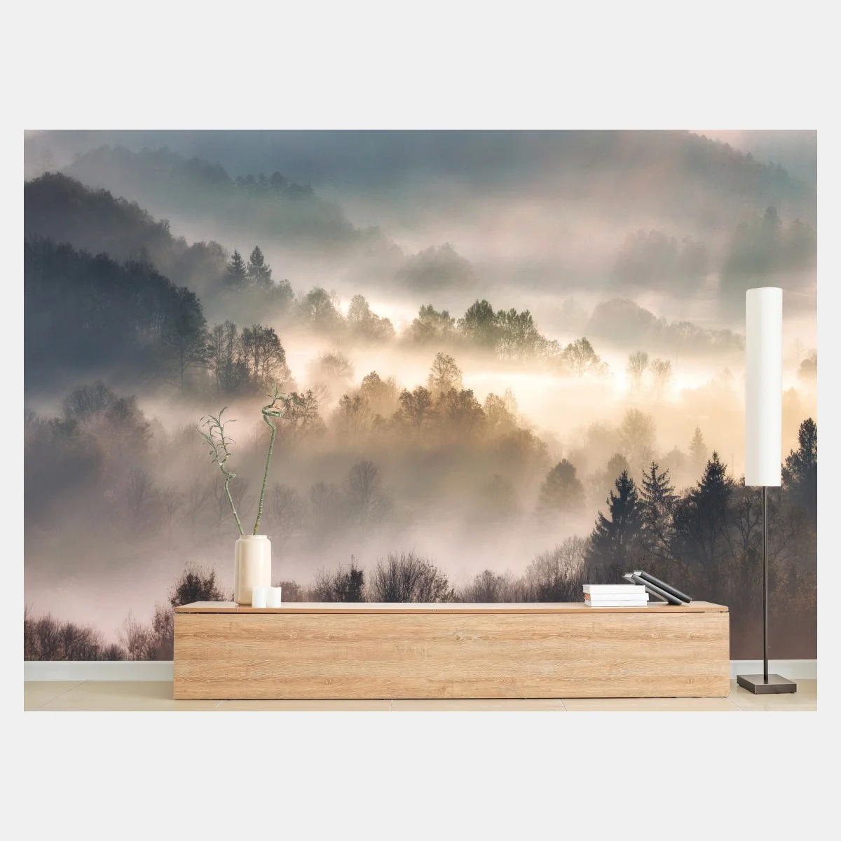 Fotomural paisaje de niebla en colinas al amanecer – Pixers® Fotomural paisaje de niebla en colinas al amanecer – Pixers®