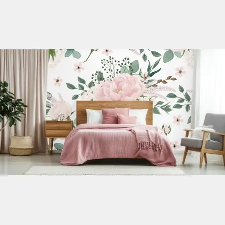Fotomural belleza floral en tonos pastel – Pixers®