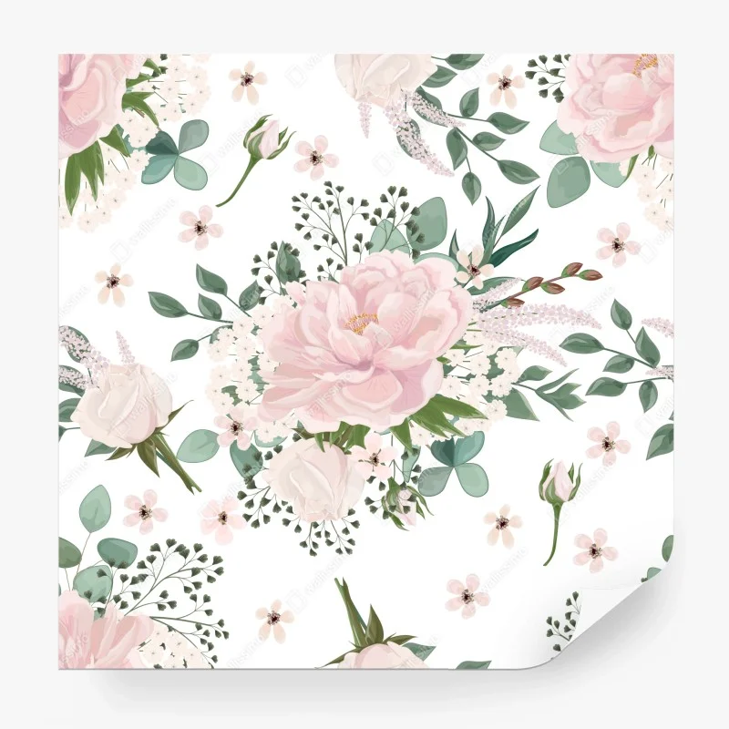 Fotomural belleza floral en tonos pastel