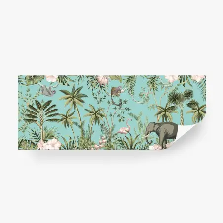 Fotomural escena tropical con elefante y flamenco – Pixers®