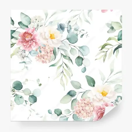 Fotomural sofisticado estampado floral en acuarela – Pixers®