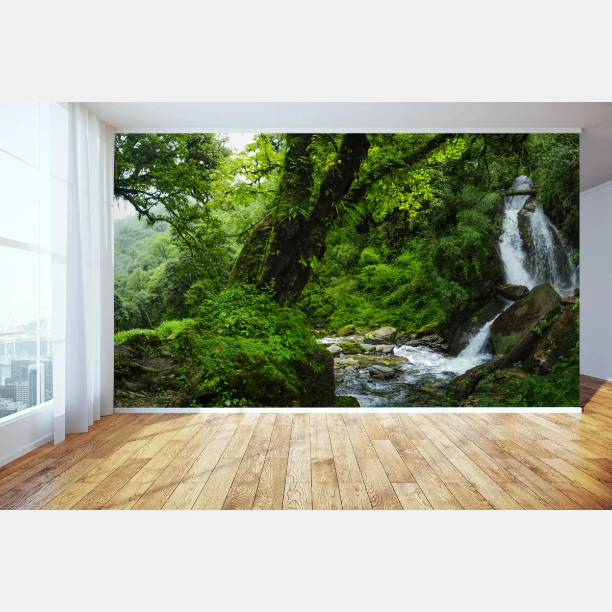 Fotomural cascada en bosque esmeralda – Pixers® Fotomural cascada en bosque esmeralda – Pixers®
