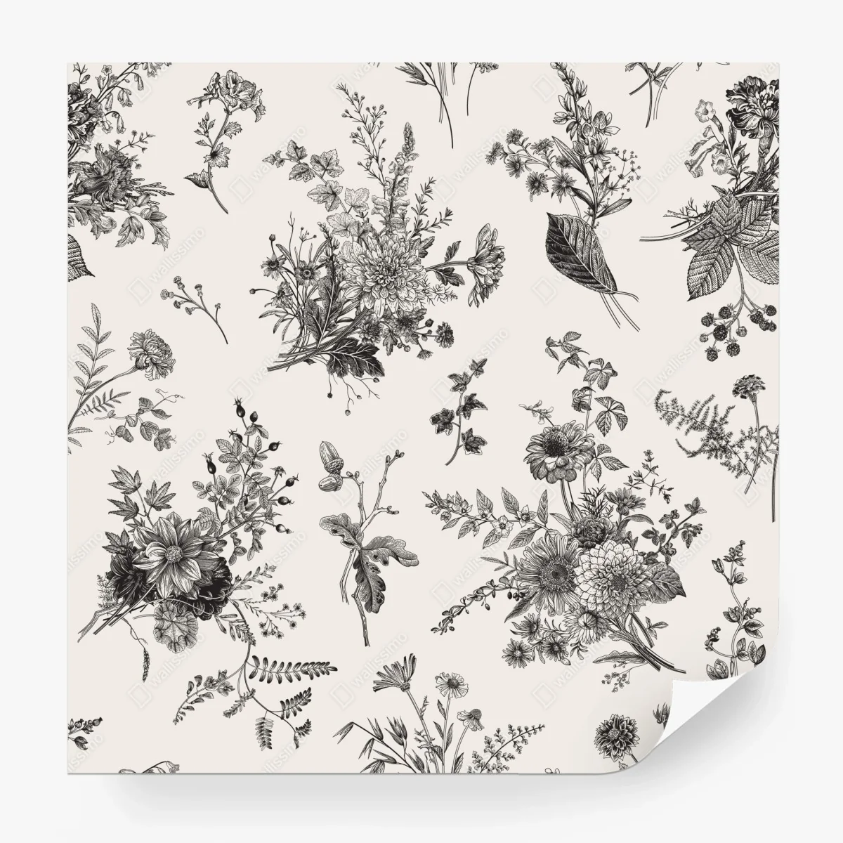 Fotomural motivo floral otoñal en blanco y negro – Pixers® Fotomural motivo floral otoñal en blanco y negro – Pixers®