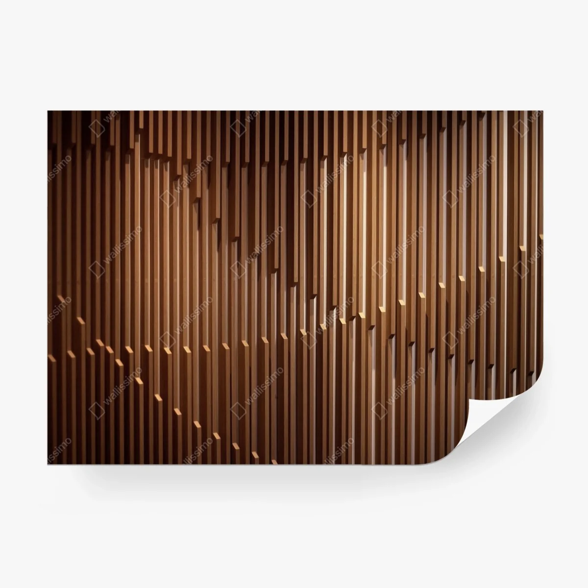 Fotomural pared de listones de madera con patrón geométrico – Pixers®