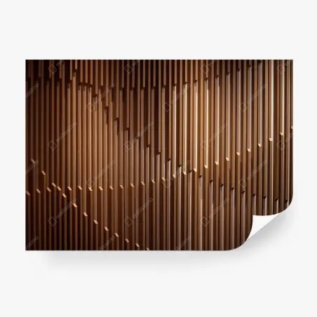 Fotomural pared de listones de madera con patrón geométrico – Pixers®