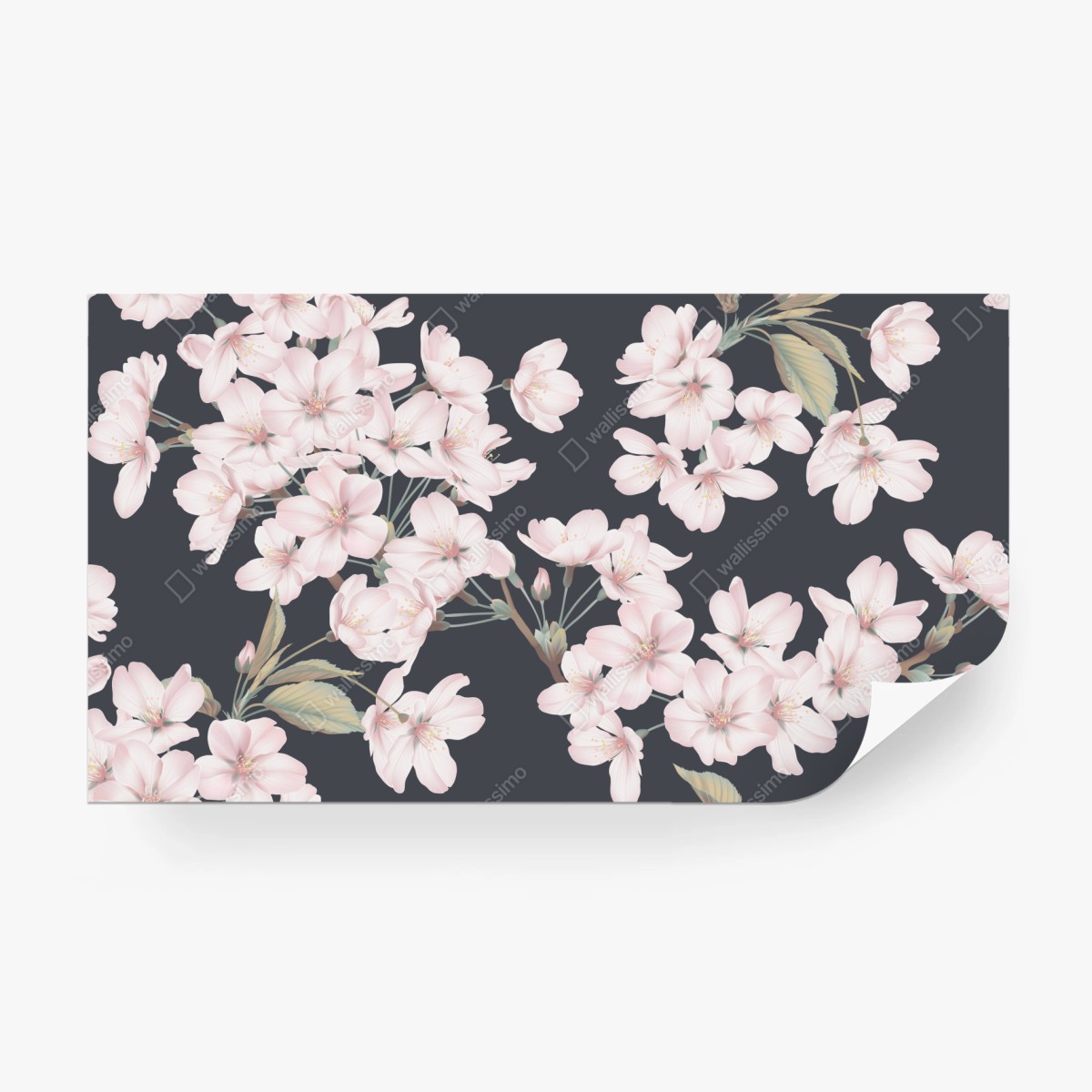 Fotomural flores de cerezo sobre fondo gris oscuro – Pixers®