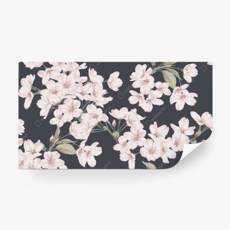 Fotomural flores de cerezo sobre fondo gris oscuro – Pixers®