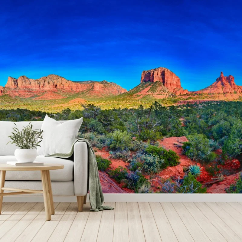 Fotomural panorama de Bell Rock y Courthouse Butte desde Yavapai Point, Arizona