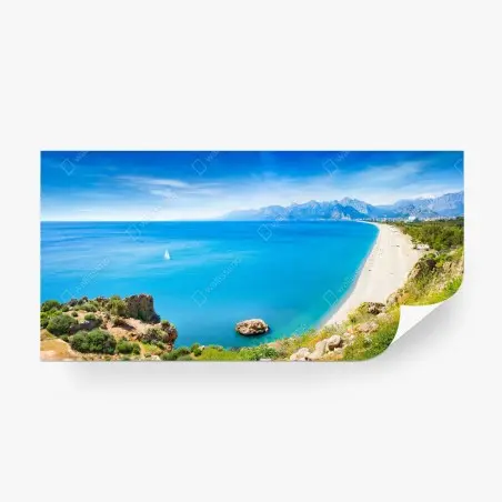 Fotomural panorámica de la playa Konyaalti en Antalya – Pixers®