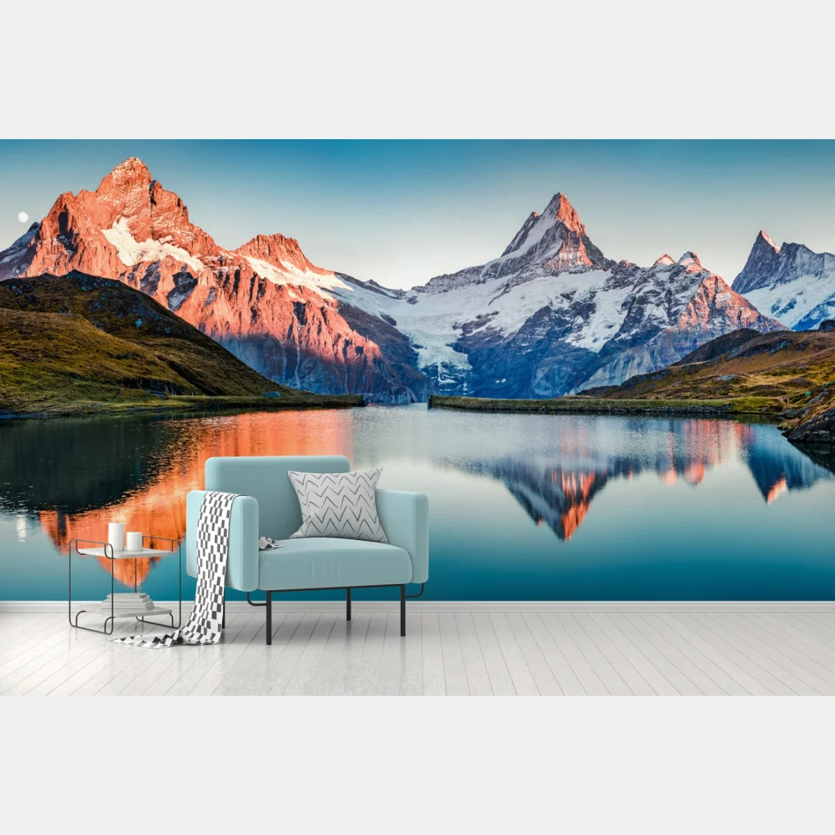 Fotomural puesta de sol sobre Bachalpsee, Suiza – Pixers® Fotomural puesta de sol sobre Bachalpsee, Suiza – Pixers®
