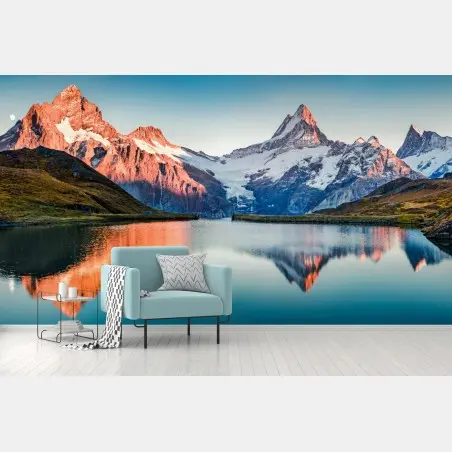 Fotomural puesta de sol sobre Bachalpsee, Suiza – Pixers®