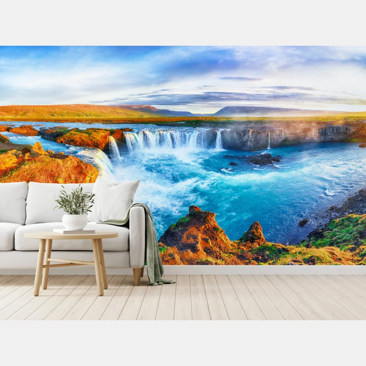 Fotomural amanecer en Godafoss: cascada mística de Islandia – Pixers® Fotomural amanecer en Godafoss: cascada mística de Islandia – Pixers®