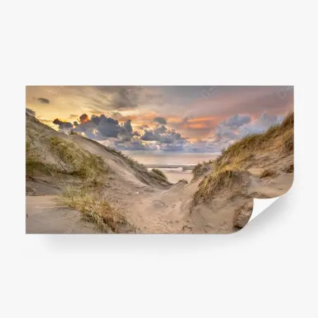 Fotomural puesta de sol sobre las dunas de Zeeland – Pixers®