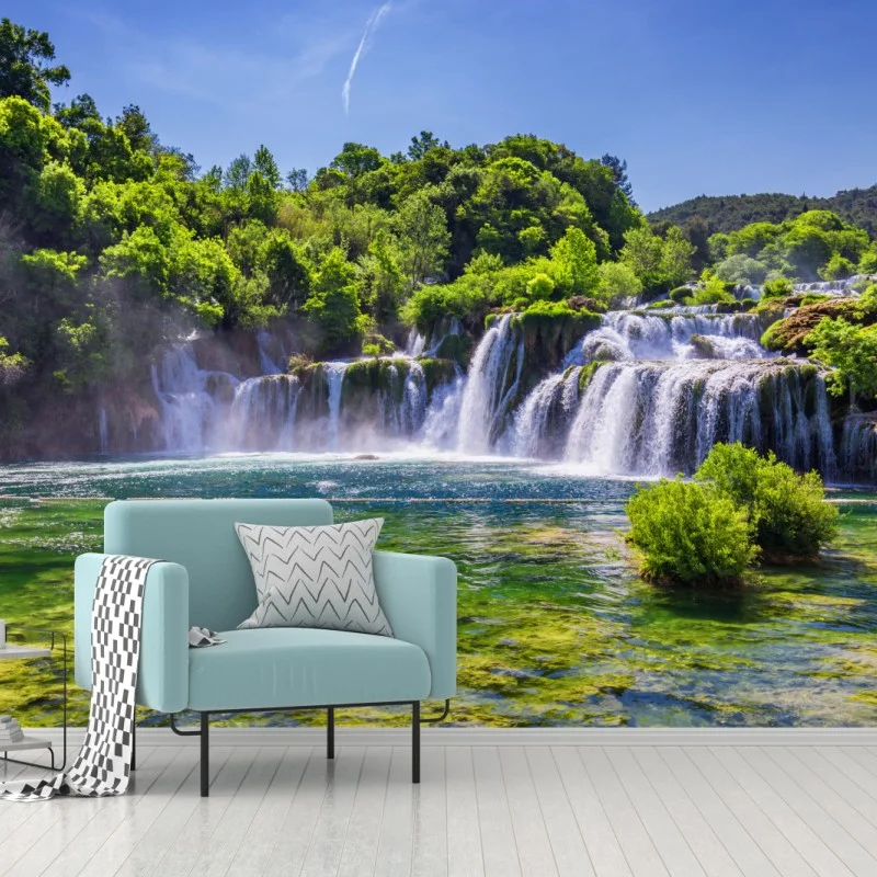 Fotomural paisaje de cascadas de Skradinski Buk en Krka, Croacia