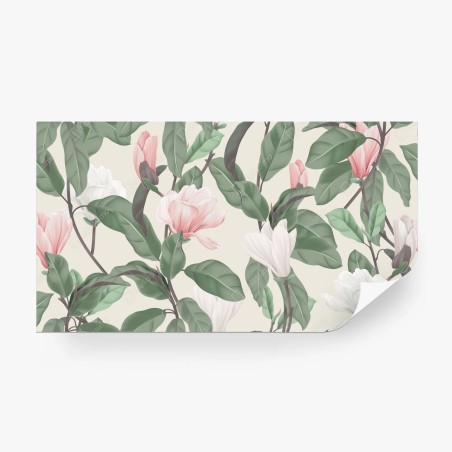 Fotomural patrón de magnolias en tonos pastel – Pixers®