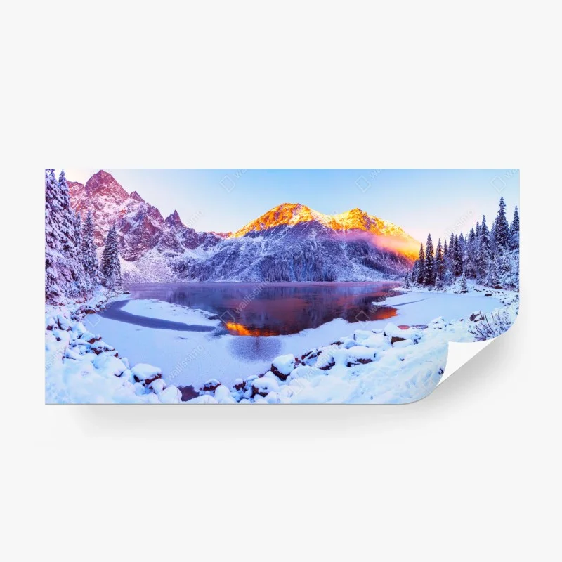 Fotomural amanecer dorado en los Alpes nevados