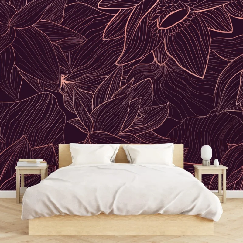 Fotomural arte mural floral de líneas finas – Pixers® Fotomural arte mural floral de líneas finas – Pixers®