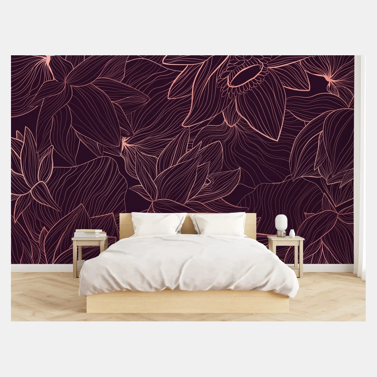 Fotomural arte mural floral de líneas finas – Pixers® Fotomural arte mural floral de líneas finas – Pixers®